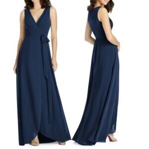 Jenny Packham Wrap Gown Dress in Midnight Blue JP1025 NWT